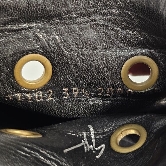 Giuseppe Zanotti Black Suede Crystal Eyelet Peep Toe Booties Size 39 - Picture 8 of 12